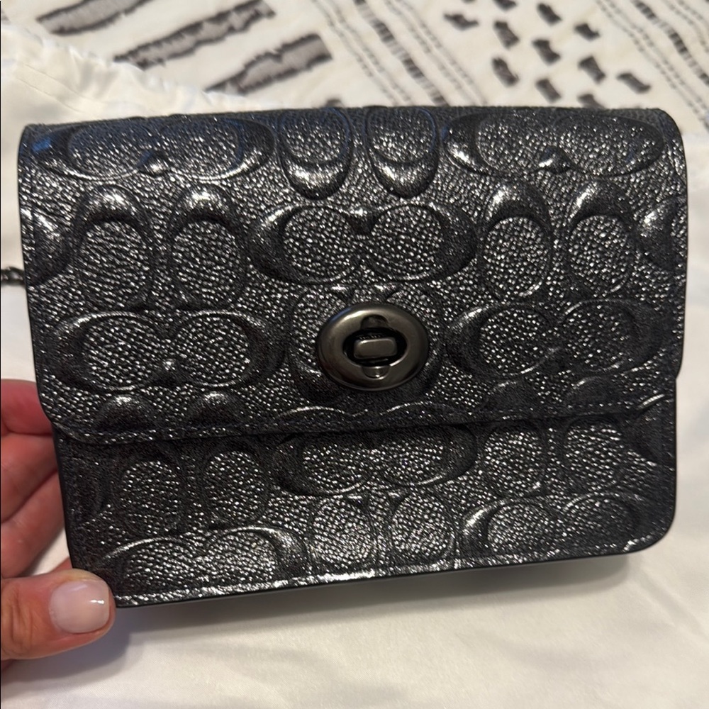 Coach Black Clutch with Textured Design